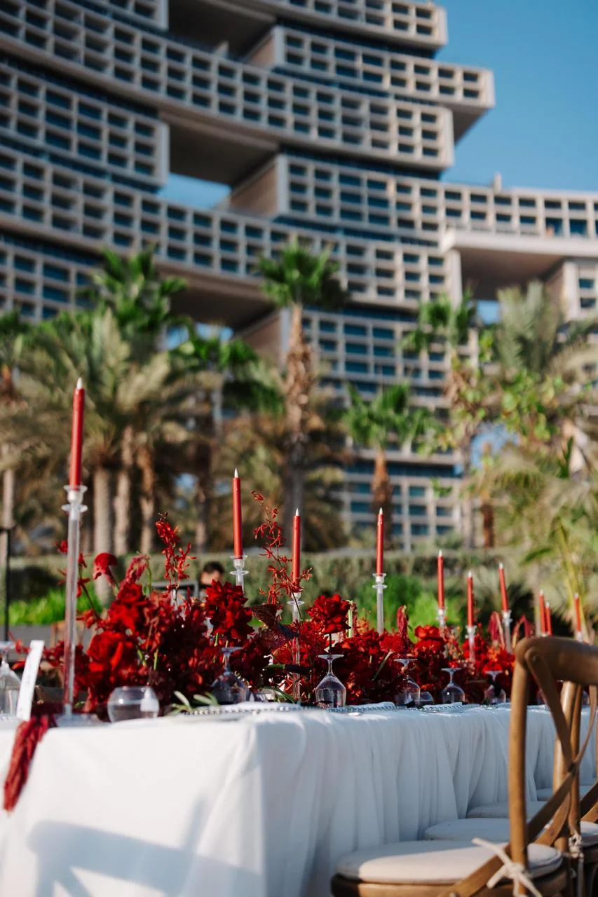 Client-supplied event sample with Atlantis The Royal as a backdrop